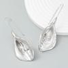 Creative Design Small Water Drop Leaf Gold Color Metal Earring for Women Trendy Long Leafy Flowers Pendientes Punk Jewelry Gift
