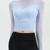 Women's Long-Sleeve Yoga T-Shirt with Chest Pads, Slimming Fit, Southeast Asia, European & American Style