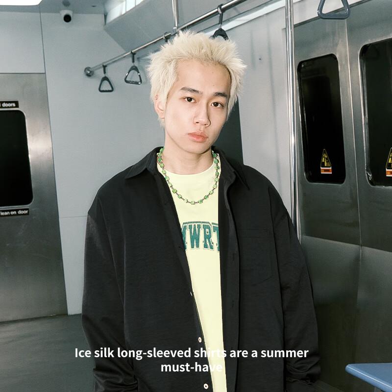 JEEP SPIRIT Herren Langarm Casual Hemd aus Eis Seide