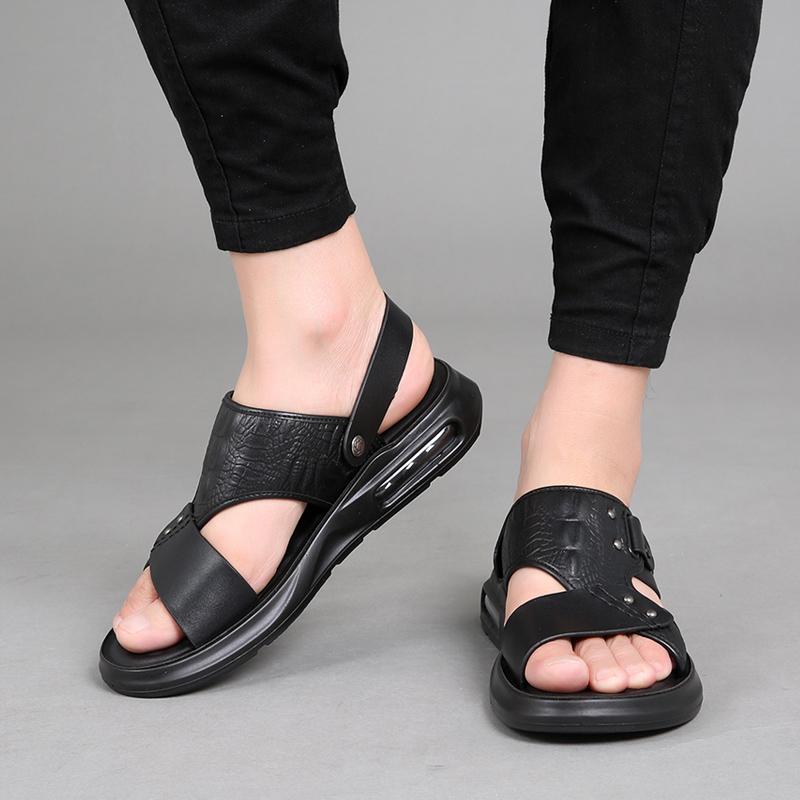 Cow Leather Summer For Men Sandals High Quality Genuine Leather Men Slip-on Beach — фото 7