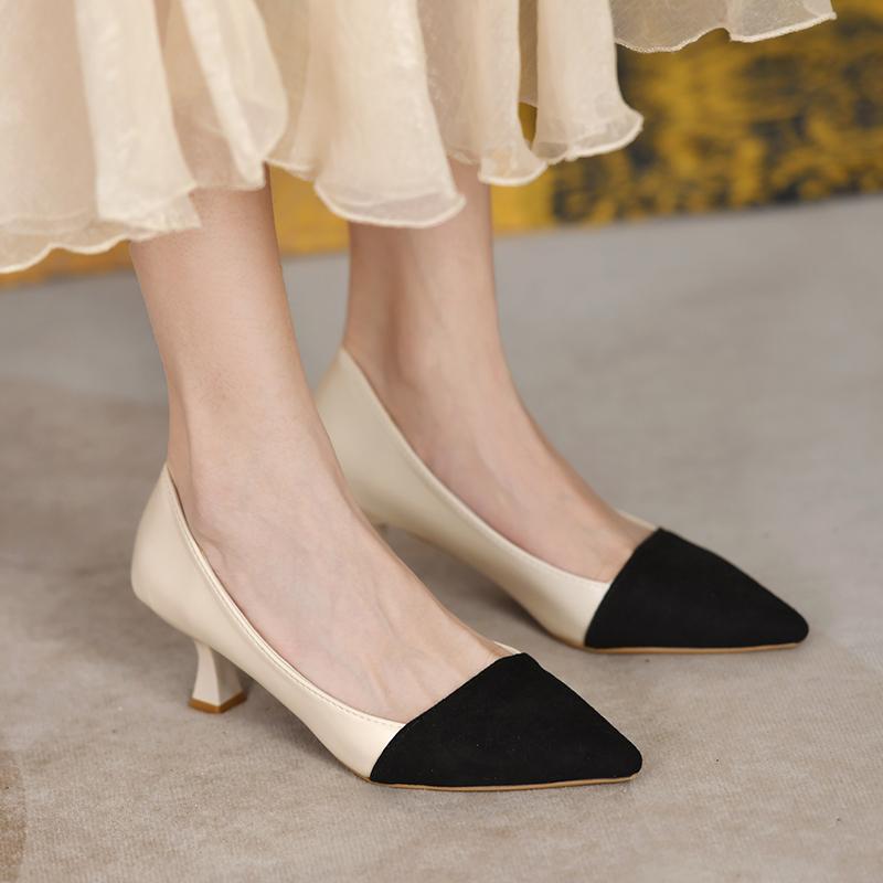 Fashion Quality Women's Pumps 2025 Spring Mix Color Female Shoes Shallow Slip-on Pumps Sexy Pointed High Heel Hot Sale Office Lady Shoes