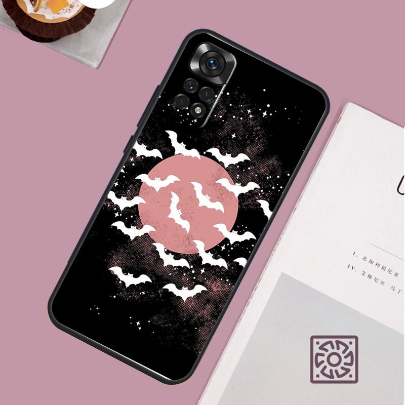 Gothic Horror Fledermäuse Vollmond Handyhülle Für Redmi Note 13 Pro 12 11 10 9 8 Pro 9S 10S 11S 12S 10A 9C 10C 12C 13C Hülle