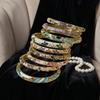 Bunter Vintage Cloisonné Armreif Traditionelles Damen-Armband Bohemian Blumenarmreif Mädchen
