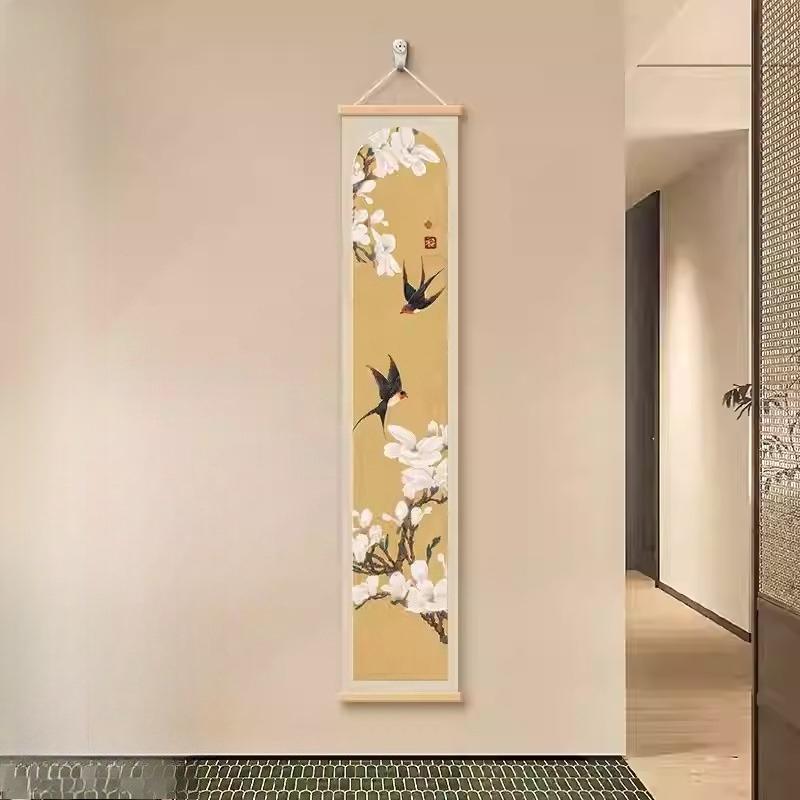 

Chinese Scroll Painting Flower Scroll Painting Tea Room Decoration Painting Wall Mounted Decorative Paintings Home Decoration 20x100cm