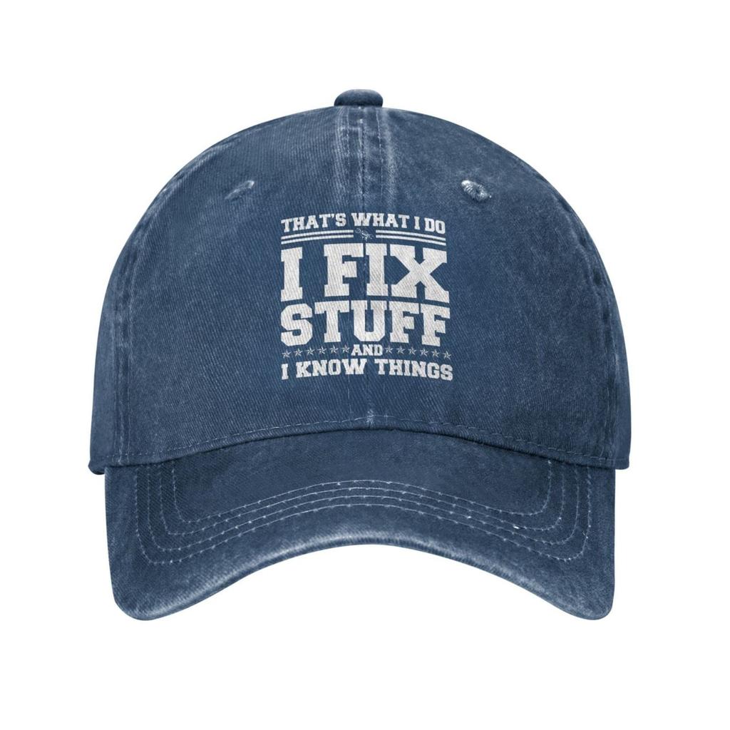 I Fix Stuff And I Things Washed Cotton Printed Hat Made Of Old Hat Interesting Tongue Hat