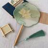 New Style Ancient-Style Semi-Transparent Round Fan for Dance, Hanfu Traditional Round Fan, Retro Classical Dance Chinese-Style Fan