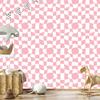 Wallpaper Casual Checkerboard Coral and White for Living Room and Bedroom 50x1000