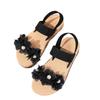 Fashion Women's Summer Flat Sandals 2025 Fashion Black Round Open Toe Elastic Band Shoes Floral Comfortable Women's Beach Sandals