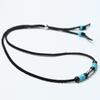 KND Leather & Turquoise Beads Necklace Black