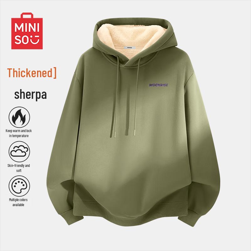 MINISO Men s Sherpa Lined Hooded Sweatshirt 2XL