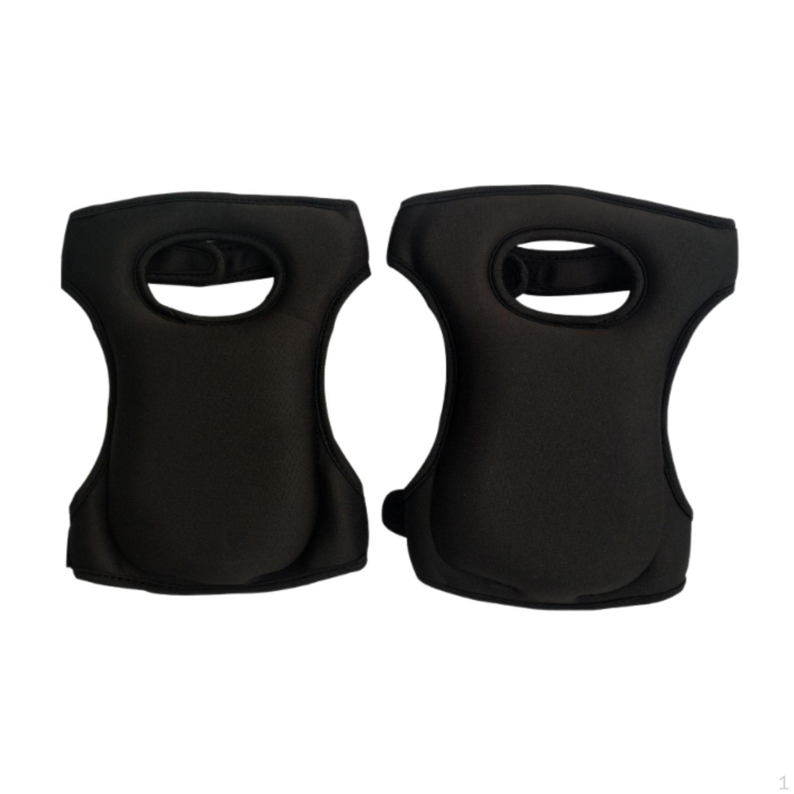 

2 Pieces Garden Knee Pads Adjustable Strap Flooring Kneepads Protectors for Athletes чёрный