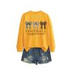 Womens Casual Loose Fit Crewneck Sweatshirt Football Print Everyday Wear