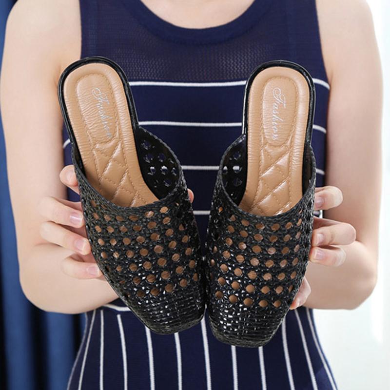 Beach Slippers for Women Wearing Outside, Baotou for Women In Summer, Mid Heel Fashion, Height Increasing Outdoor, Thick Women's Sandals, Anti Slip