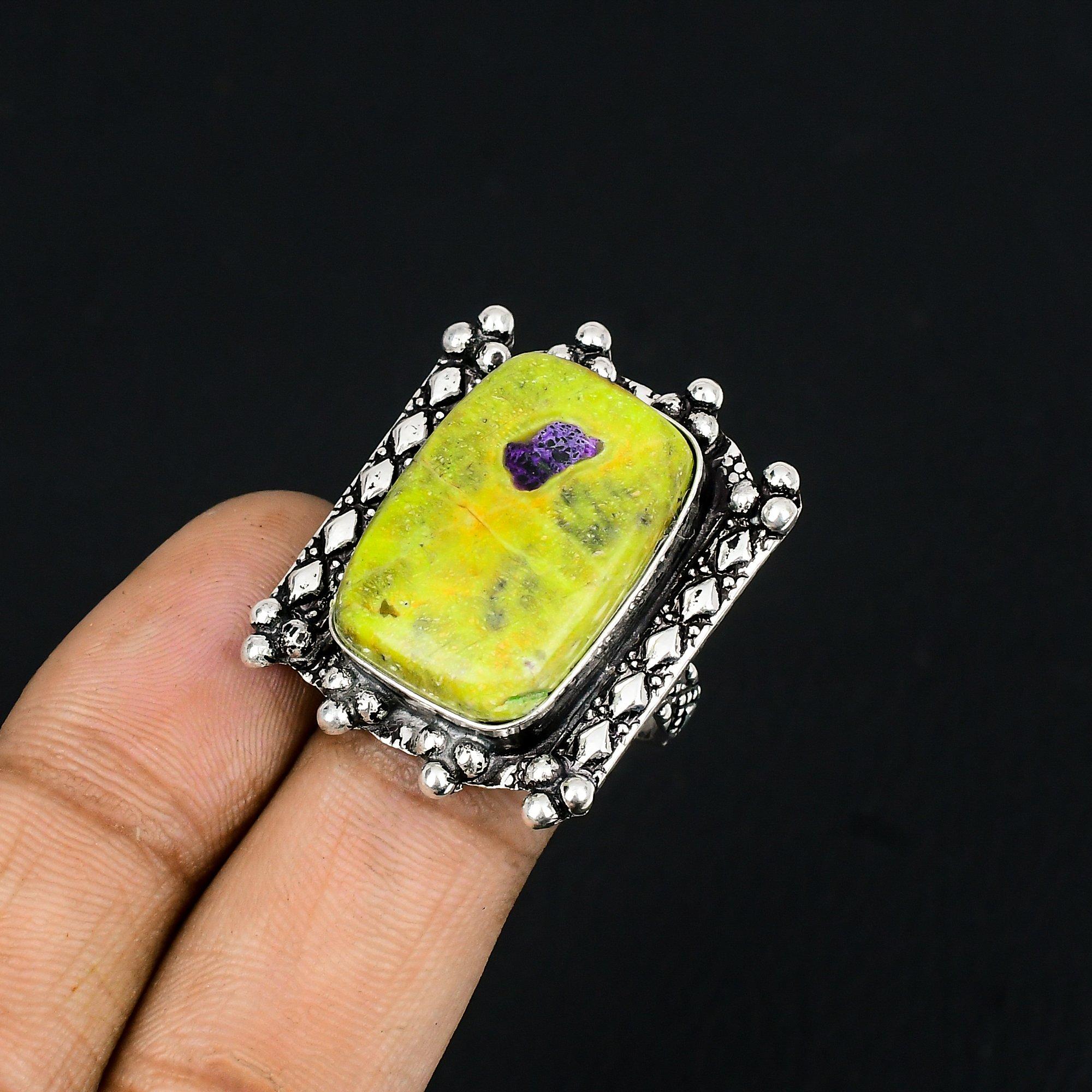 Natural Atlantisite Gemstone Promise Ring Size 7.5 925 Sterling Silver For Women 7.5