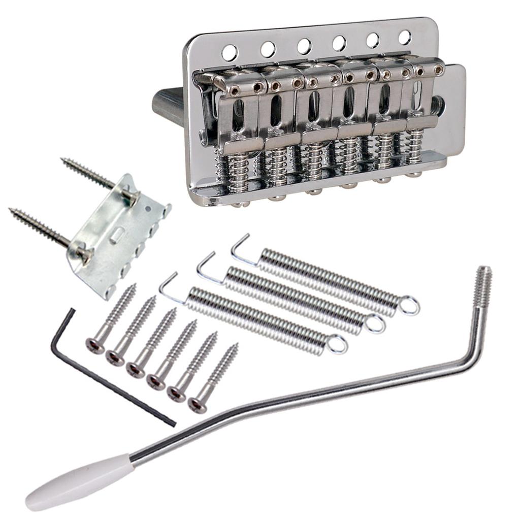 Tremolo-Brückensystem für 6-saitige E-Gitarren mit Whammy-Bar als Ersatz für den Saitenhalter.