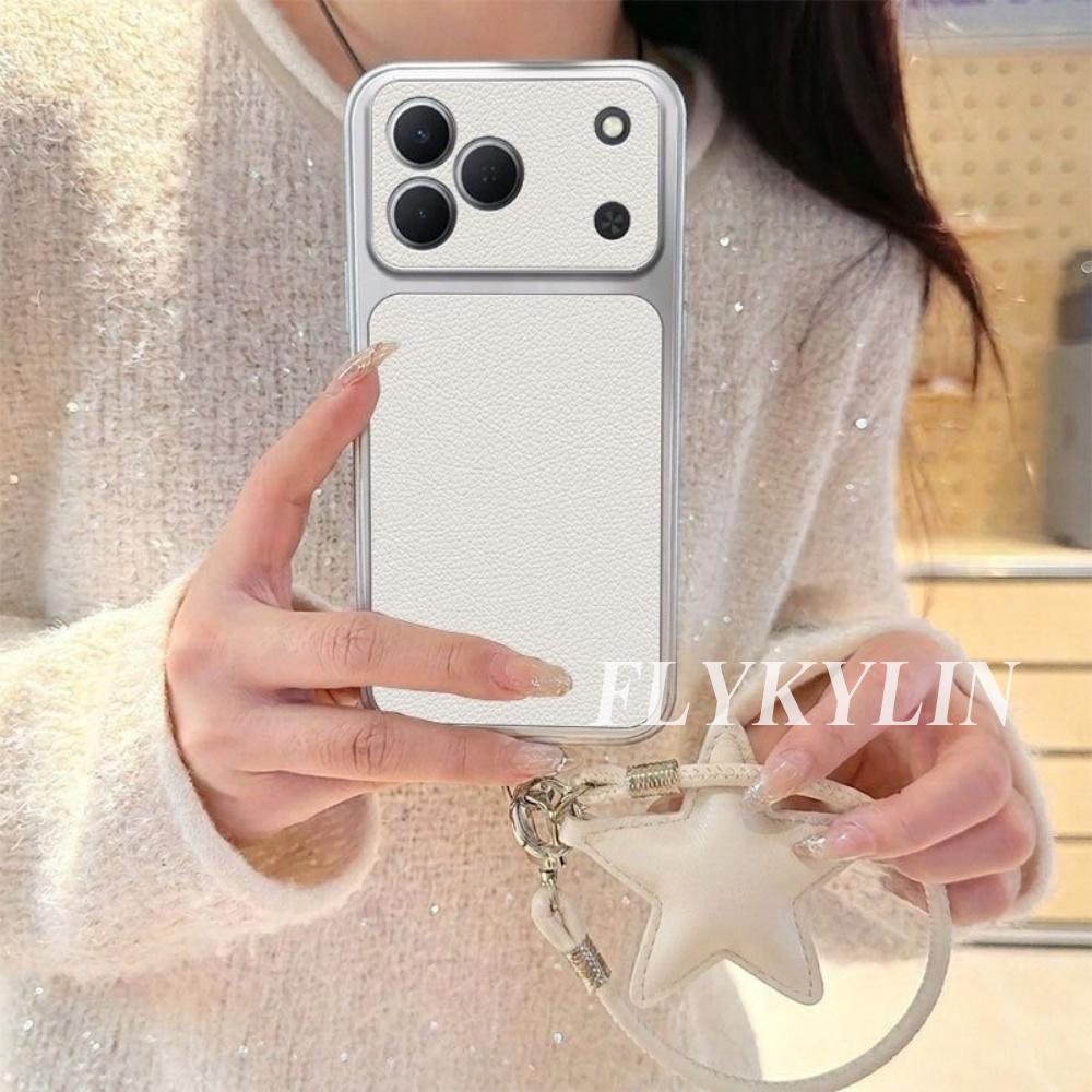For Samsung S26 Ultra S25 S24 S23 S22 S21Plus S20 Litchi Textured Five Pointed Star Accessory Bracelet Leather Protective Case
