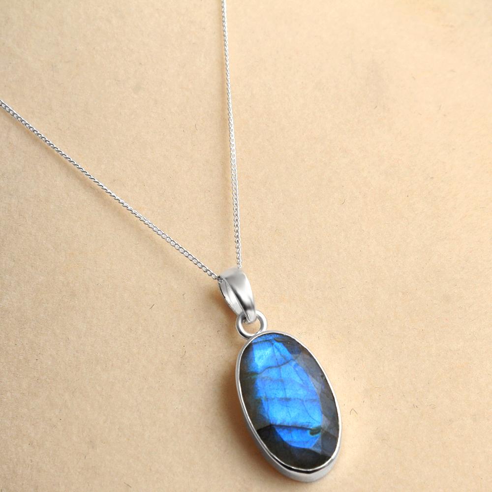 

Ожерелье из лабрадорита, подвеска ручной работы, серебро 925 пробы, женские украшения, серебряные украшения