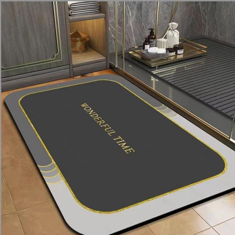 

Впитывающий коврик для унитаза, противоскользящий коврик для ног в ванной, устойчивый к грязи и простой в уходе коврик, дверной коврик B серый