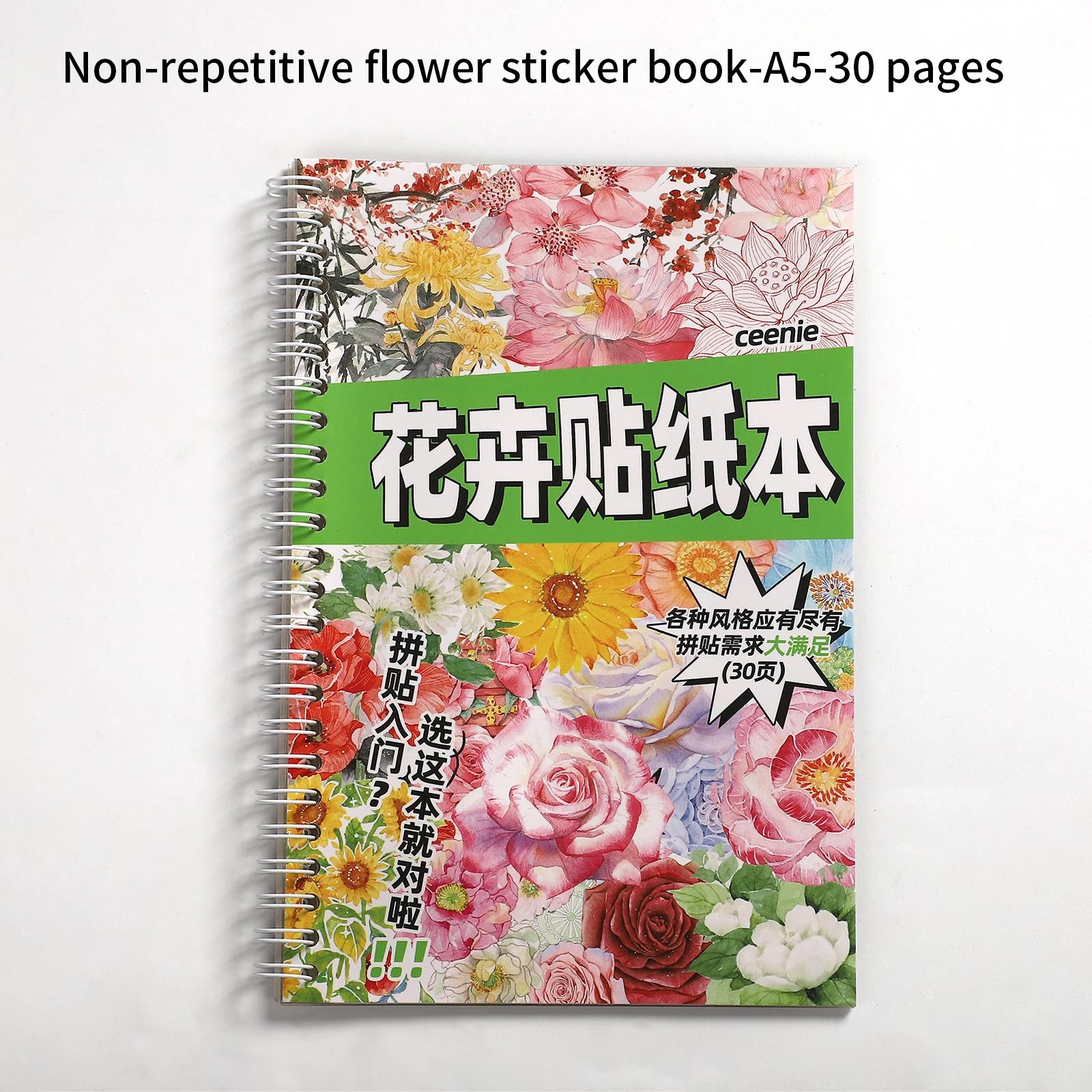 JIANWU 50 Pages/ Book Character Landscape Series No Repeat Retro A5 Sticker Book Creative DIY Journal Decor Collage Stationary