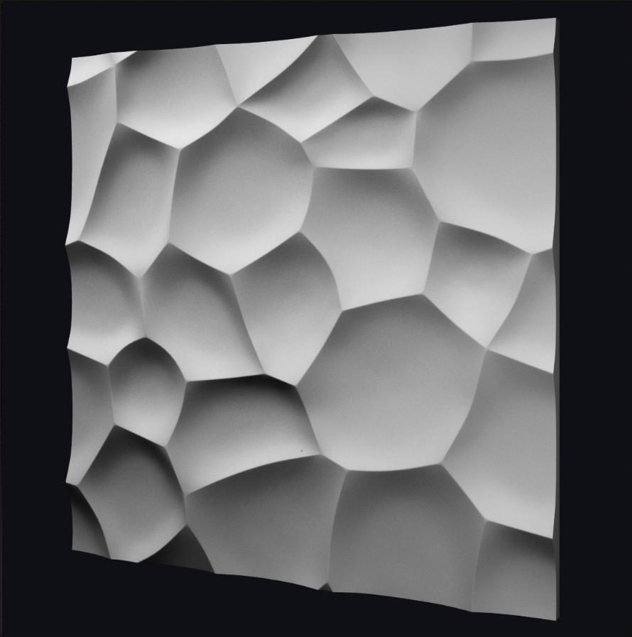 Plastic mold for the manufacture of 3d panel "Marshmalloy"(3D mold for decorative wall panels for gypsum and concrete) Wall decor.