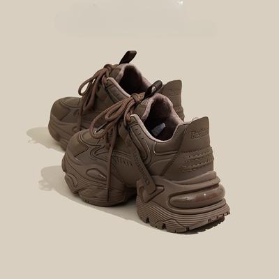 Leder Dad Schuhe Damen Frühling Neue Modische Vielseitige Dicksohlige Innere Höhenerhöhende Damenschuhe Lässige Sportschuhe