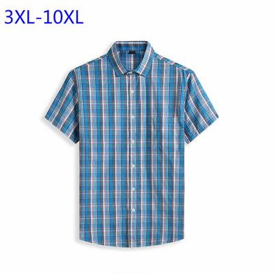 Camicia da lavoro Camicia a maniche corte a quadri da uomo Camicia da lavoro casual ampia e larga a maniche corte