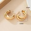 Elegant Double Layer Gold Chunky Hoop Earrings for Women Fashion Exaggerated Smooth C-Shaped Drop Earring Statement Jewelry Gift