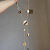 European and American Style Long Silver Smooth Disc Tassel Necklace, Light Luxury, Simple and Unique, Adjustable Sweater Chain Accessory