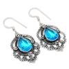 Swiss Blue Topaz Gemstone 925 Sterling Silver Jewelry Earring 1.85 " F179