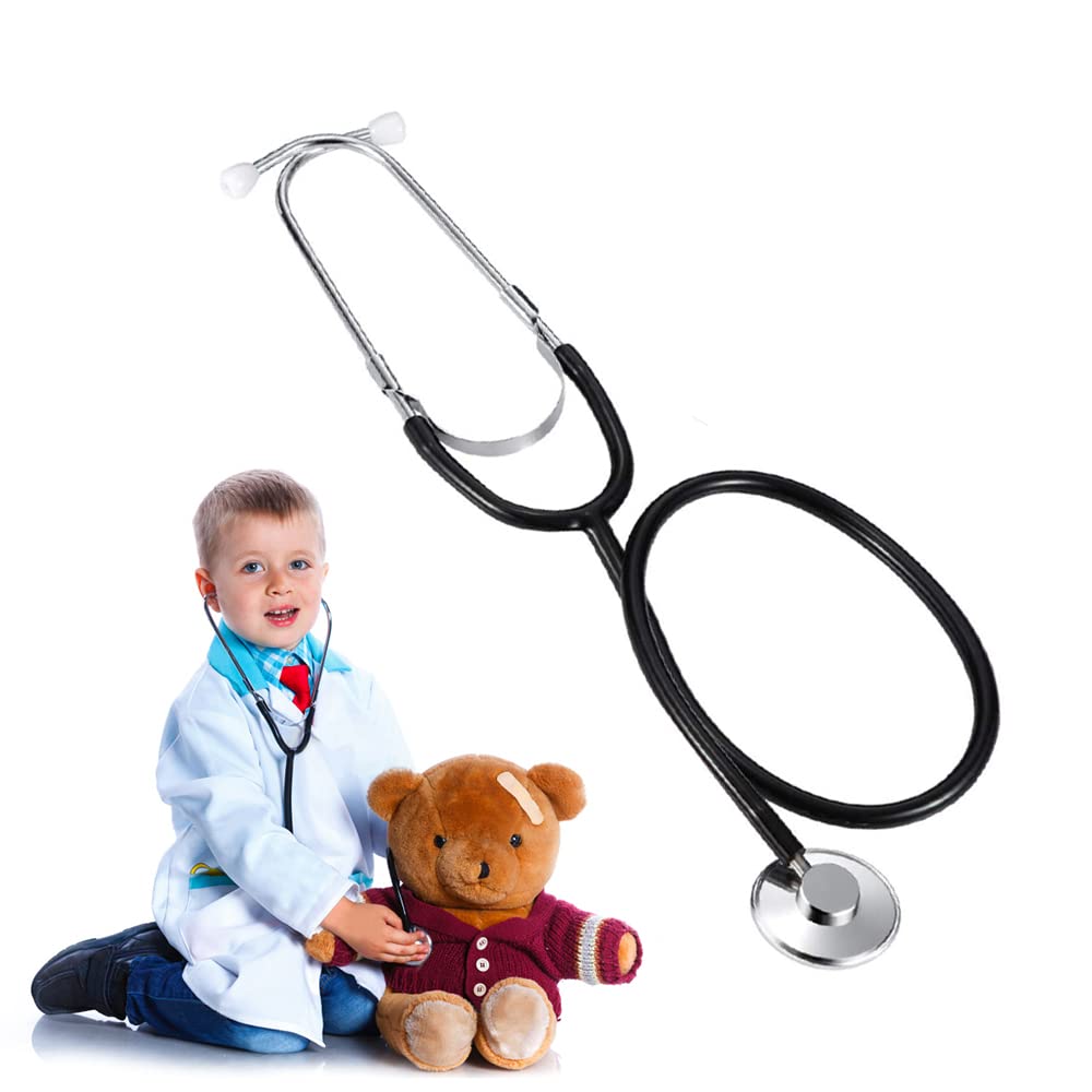 Single-Player Virtual Stethoscope Children s Medical Toy Simulation Medical Equipment Toy for Kids (Black)