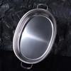 Stainless Steel Barbecue Grill Pan Deepened Fish Steamer Oval Grilled Fish Pan  Commercial
