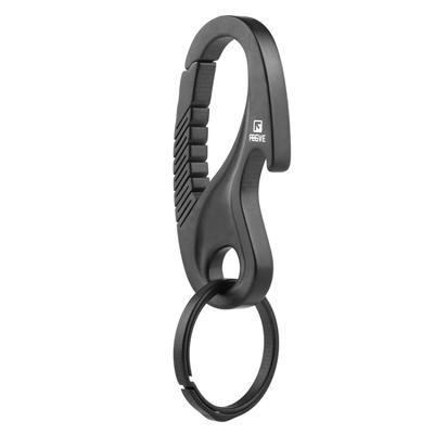 TISUR Titanium Carabiner Keychain with Titanium Key Ring for and Smart Gift Bottle Opener Keychain 1 Key Car, Motorcycle, Keys, Anti-Loss, (1 + Ring)