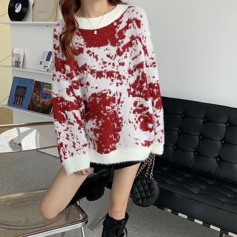 

Пуловер свитер женский осень и зима o шея сутулый стиль норка как свитер повседневные женщины свободный свитер женский