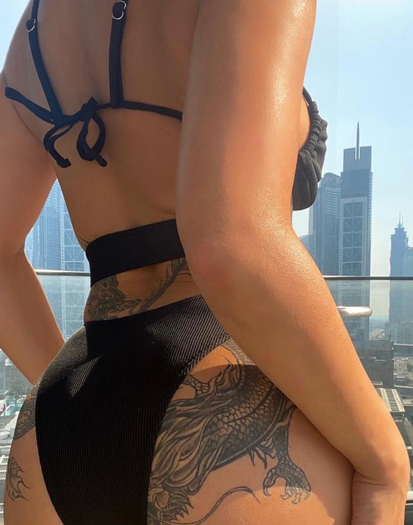 Seksowny Hollow Out Bikini Set 2024 Kobiety Czarny Zielony Wiązany Rozcięty Dwuczęściowy Kostium Kąpielowy Letni Strój Kąpielowy Wysoki Stan Strój Kąpielowy Biquini