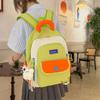 Schoolbag New Contrasting Color Simple Backpack Lightweight Large Capacity Student Schoolbag Cute Casual Durable Class Travel Backpack