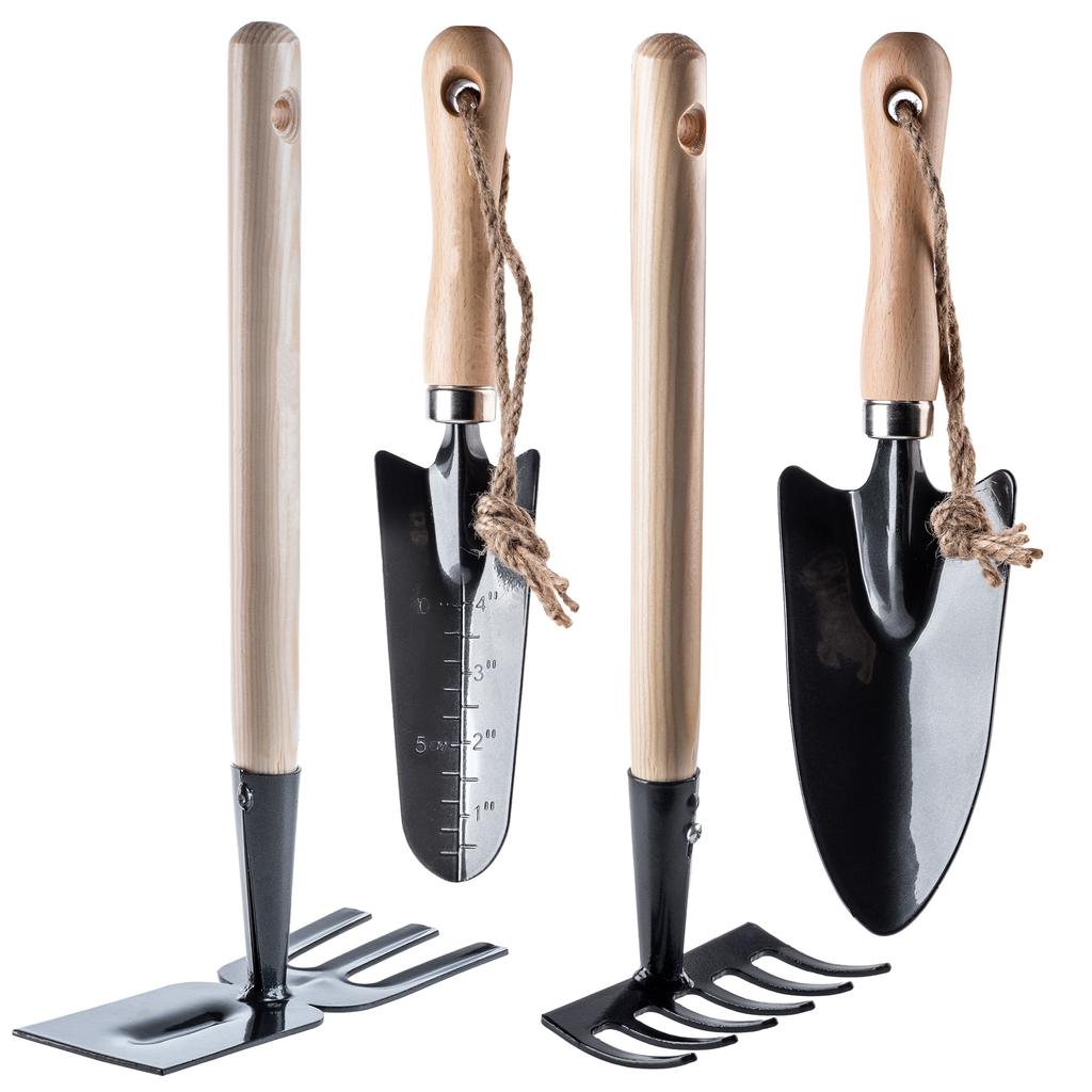 KADAX 4-in-1 Garden Tool Set Trowel Hoe Rake Claws for Soil