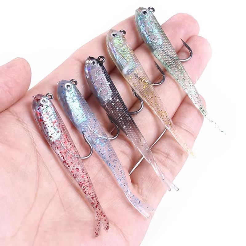 10-piece Set of Soft Bait, 7.5cm Artificial Bait, Cool Fishing Hook, Swinging Device, Artificial Fishing Gear Fishing Lure Set
