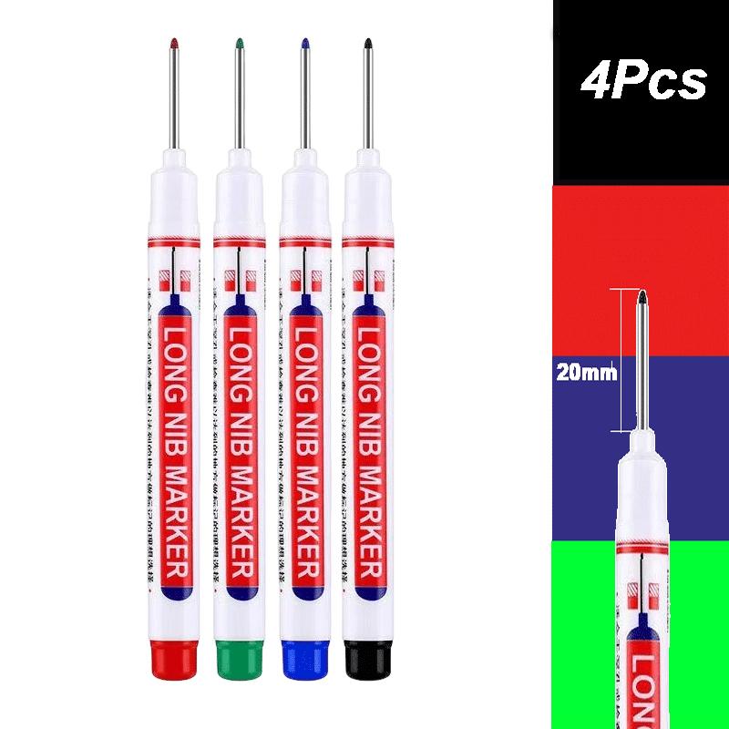 

4-50Pcs/Set 20mm Deep Hole Long Nib Head Marker For Metal Perforating Pen Waterproof Bathroom Woodworking Multi-Purpose Tool