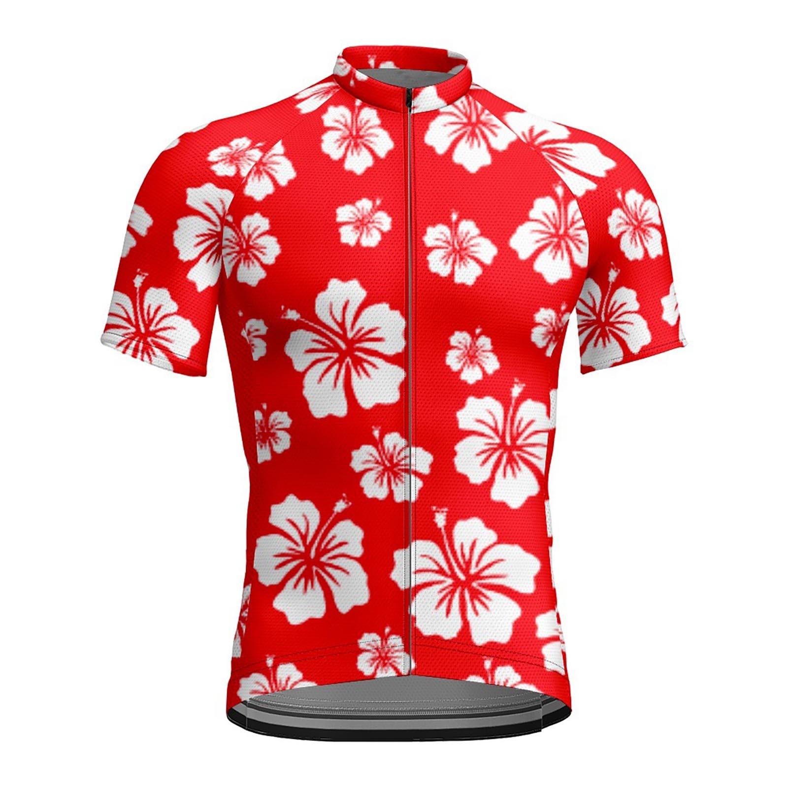 

Літній чоловічий велокомбінезон з короткими рукавами, еластичний обтягуючий топ із 3D-принтом XL червоний