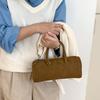 New Hand-held Bowling Bag Simple Retro Autumn and Winter Portable Suede Bag Niche Shoulder Messenger Bag