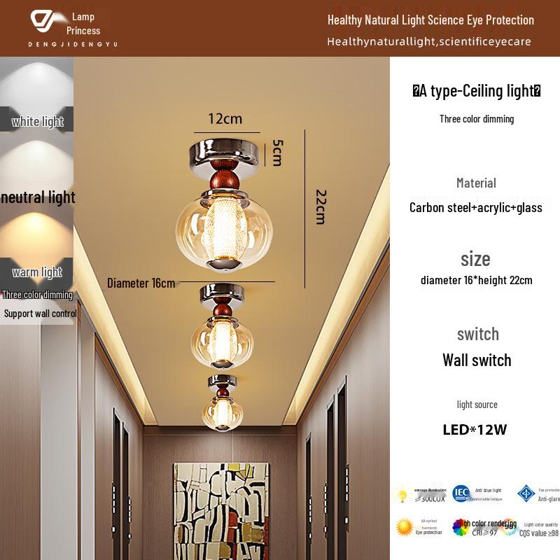 Casagd French Retro Chinese Style Hallway Ceiling Light - Creative Designer Balcony & Corridor Lighting
