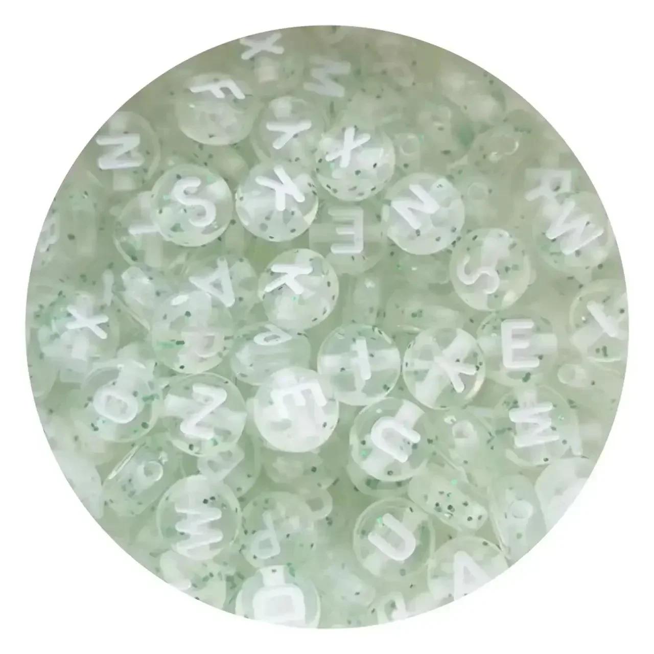 

100/200/300/500 шт. Акриловые разноцветные бусины с буквами, круглые, россыпью, разделительные русские бусины для изготовления ювелирных изделий, браслетов ручной работы 100PCS