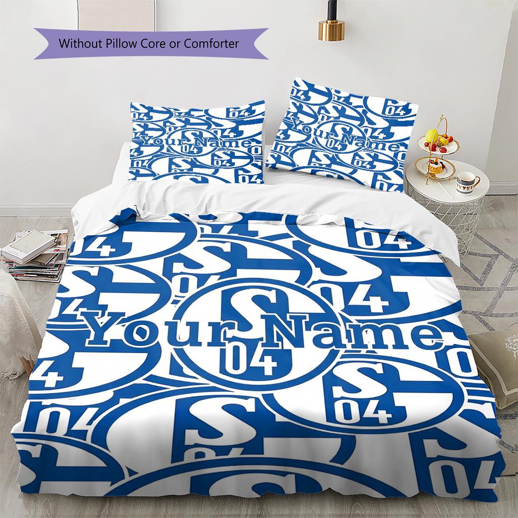 Sport Icon Custom Name Pattern Bedding Quilt Set Quilt Cover Pillowcase Home Birthday Gift(1 * duvet cover + 2 * pillowcase, without core)