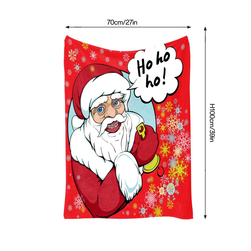 TU Festive Santa Claus Throw Blanket Cozy Christmas Decor Holiday Gift Home Decor Reversible Plush Warm Blanket Gift