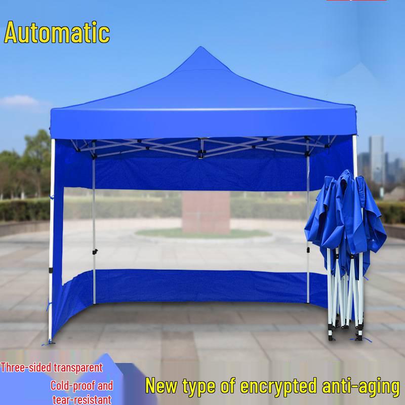 Retractable Outdoor Awning: Four-Legged, Folding Sunshade & Rainproof Shelter.