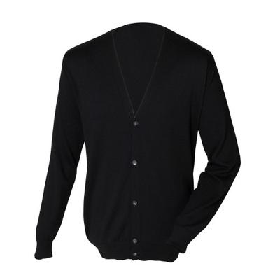 Herren-Cardigan aus Feinstrick mit V-Ausschnitt und Knöpfen