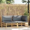 VidaXL 2-tlg. Garten-Lounge-Set mit Kissen Dunkelgrau Bambus