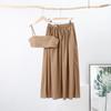 Women Elegant Cotton Camisole Top Casual Skirt Suit 2025 Spring and Summer Fashion Solid Color Sexy Wrapped Vest Long Skirt Set