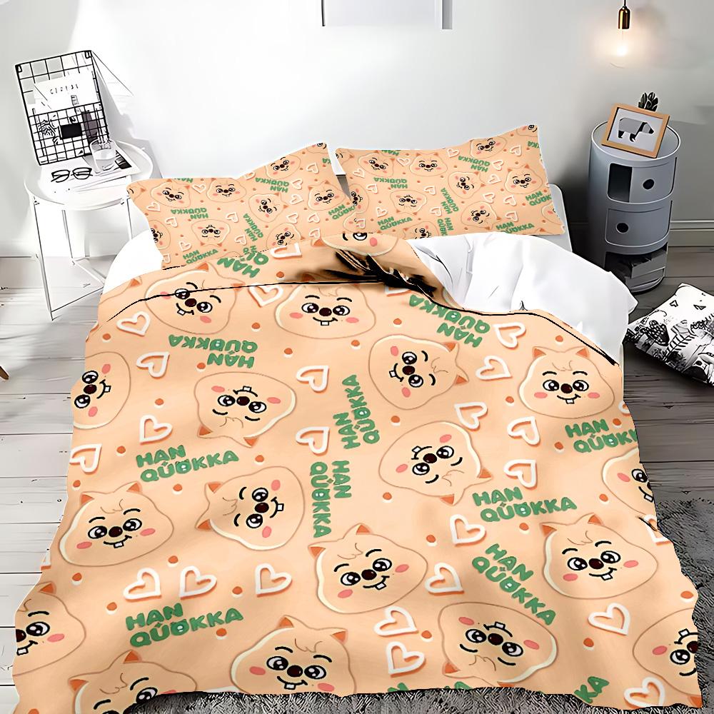 

Cartoon S-Strays K-Kids Duvet Pillowcase Bedding Set Adult Boy Girl Bedroom Decoration Children Gift Single Double Large Size (135x200cm)