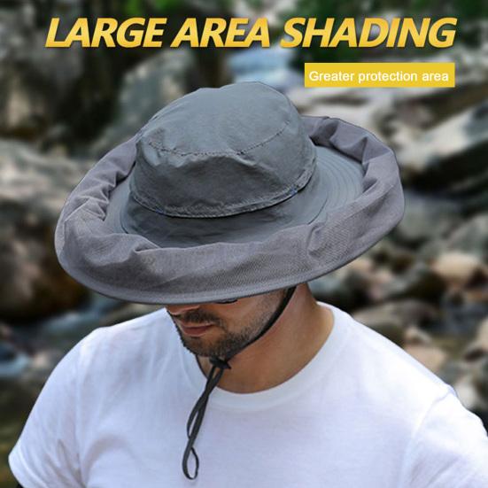 Cappello zanzariera per uomo donna a tesa larga protezione solare cappelli boonie con velo protezione a rete dagli insetti per pesca escursionismo